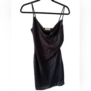 Saint Laurent Strapless Black Croc Dress. Size 4, small
